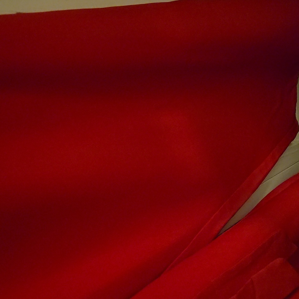 Red Wideleg Ruffle Sleeve Jumpsuit - Picture 4 of 5